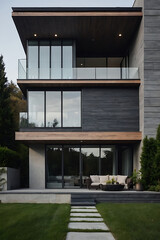 Obraz premium Modern Architectural Masterpiece: Luxurious Contemporary Home Design
