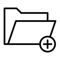 Fototapeta premium Create New Folder Vector Line Icon Design