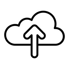 Cloud Upload Vector Line Icon Design