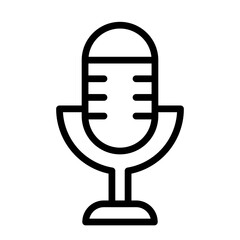 Mic Vector Line Icon Design