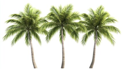 Three lush coconut palm trees. (1)