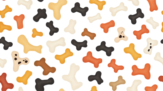 Colorful Dog Bone Pattern Design for Pet Food