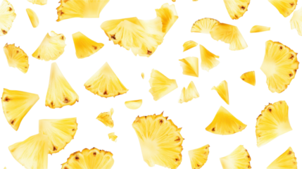 Pineapple Slices Pattern - Vibrant Tropical Fruit Background