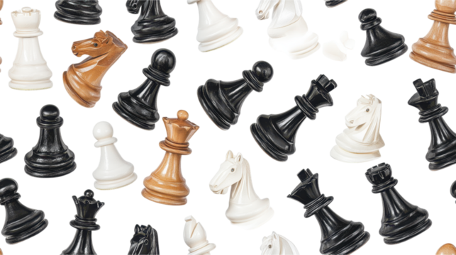 A captivating chess pieces pattern, showcasing the beauty of strategy and competition.