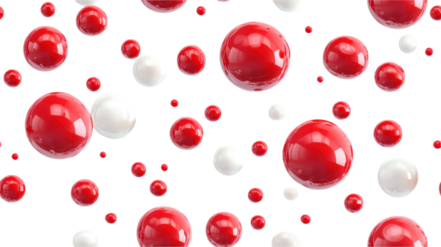 Abstract Red and White Sphere Pattern Design