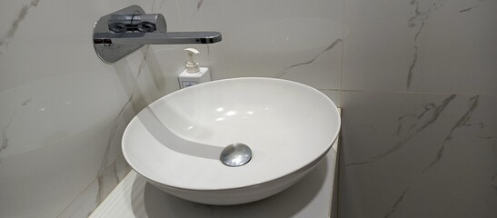 sink with a beautiful and elegant design in white