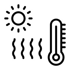 Heat Wave Vector Line Icon Design