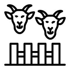 Livestock Farming Vector Line Icon Design
