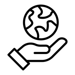 Save the Planet Vector Line Icon Design