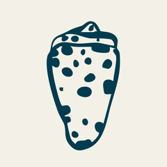 Hand drawn spiral minimalist sea shell animals, starfish sketch doodle retro vintage style isolated on white. Restaurant menu design collection