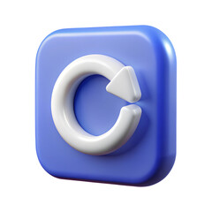 Refresh Icon, Reload Icon, Rotation Arrow Symbol 3d icon illustration. Plastic cartoon style