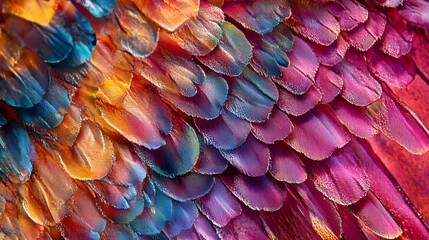Obraz premium Close-up image of a butterfly wing, capturing the unique pattern and vibrant colors in fine detail, with each scale visible in a beautifully detailed macro perspective 