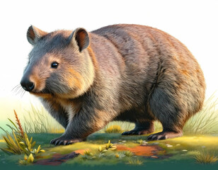 Fototapeta premium wombat Australian wildlife illustration