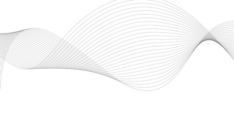 Gray and white Technology and business wave lines on transparent background. Frequency sound wave, twisted curve lines with blend effect	
