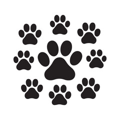 paw icon prints on a white background