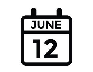 June 12 - Daily Calendar Icon with day of month
