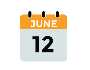 June 12 - Daily Calendar Icon with day of month
