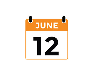 June 12 - Daily Calendar Icon with day of month
