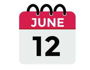 June 12 - Daily Calendar Icon with day of month
