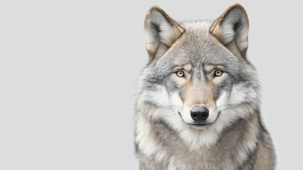 Fototapeta premium Wolf close up with copy space 