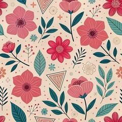 seamless floral pattern pink 
