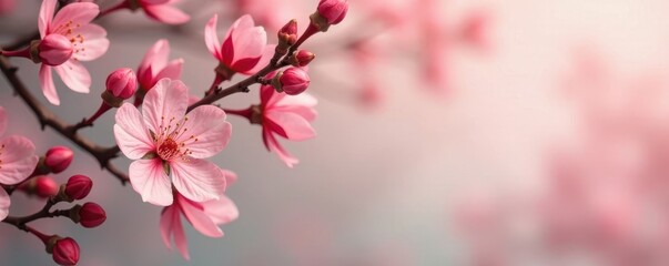 Obraz premium Delicate pink blossoms & soft fir boughs, newborn backdrop, background, child, photography