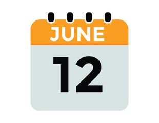 June 12 - Daily Calendar Icon with day of month
