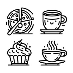 bread icon minimal lines on white background