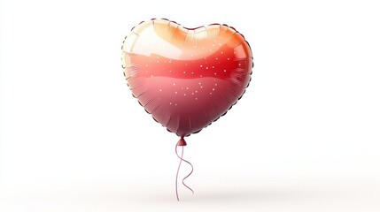 Colorful Heart-Shaped Balloon with a Gradient Design and Ribbon