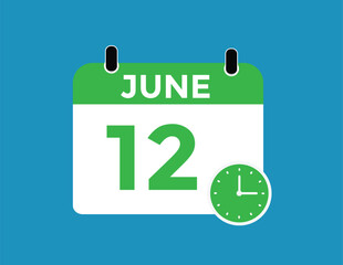 June 12 - Daily Calendar Icon with day of month
