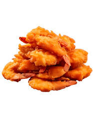  fried shrimp isolated on Transparent Background.