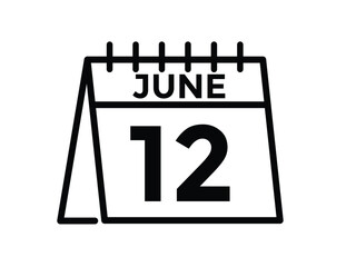 June 12 - Daily Calendar Icon with day of month
