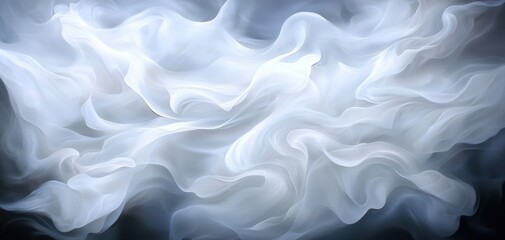 Obraz premium Ghostly smoke lines twisting through a dark setting, emphasizing abstraction, depth, and a sense of transient beauty