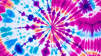 Vibrant tie-dye pattern with a distinct split, showcasing bold and divided sections, offering a professional and creative aesthetic