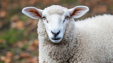 Fototapeta premium sheep close up with copy space 