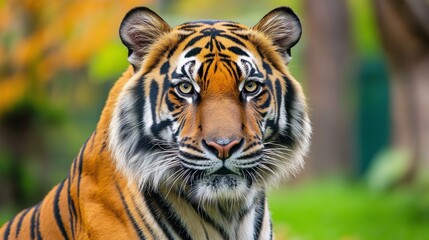 Fototapeta premium Tiger close up with copy space 