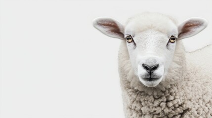Fototapeta premium sheep close up with copy space 