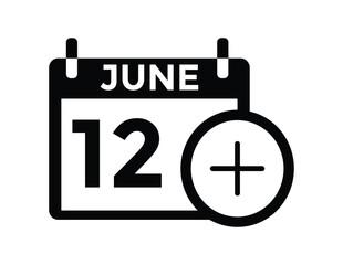 June 12 - Daily Calendar Icon with day of month
