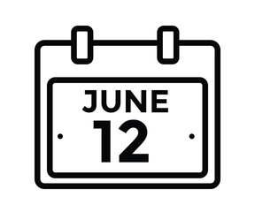 June 12 - Daily Calendar Icon with day of month
