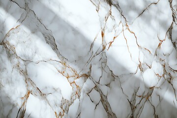 Elegant White Marble with Gold Veins and Natural Shadows