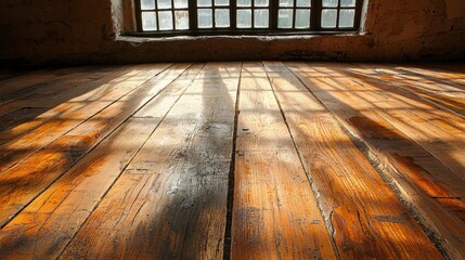 Polishing action of a shining wooden floor in a bright indoor space clean and fresh environment captured from a low angle view for maximum visual impact