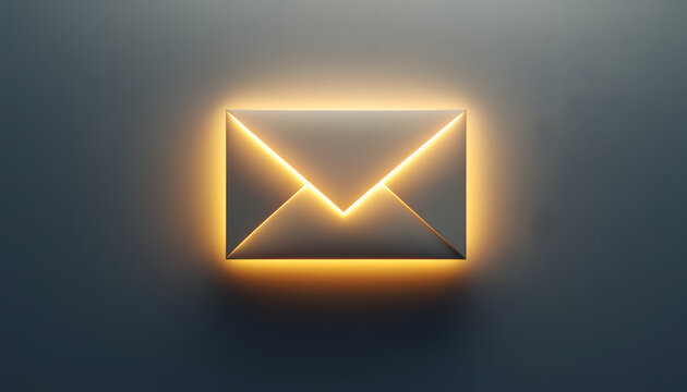 S&iacute;mbolo del logotipo del icono de correo electr&oacute;nico retroiluminado