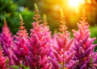 Obraz premium Stunning Astilbe Flowers in High Definition: Vibrant Blooms and Deep Focus