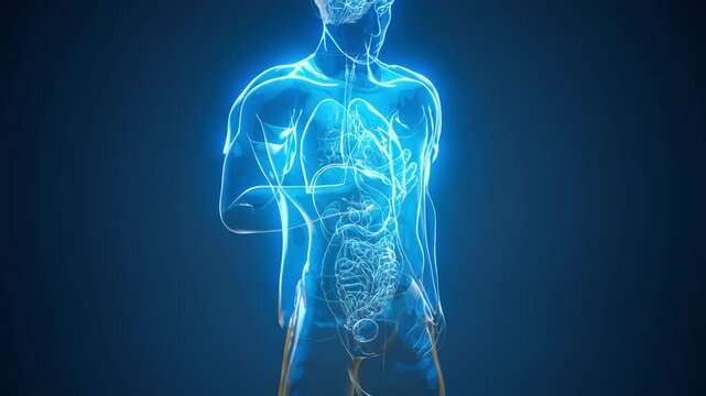 Conceptual animation of a man's anatomy