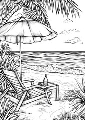 Beach Coloring Pages