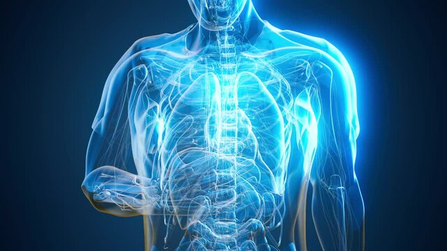 Conceptual animation of a man's anatomy