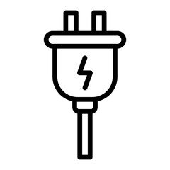 Plug Vector Line Icon Design