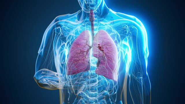 Conceptual animation of a man with lung cancer