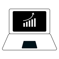 Business Symbol with Black and White Color Design. Vector Silhouette.