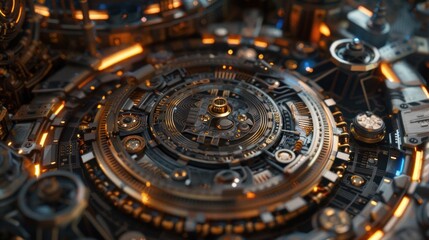 Intricate Mechanical Gears: A Cyberpunk Masterpiece